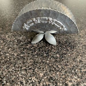 Vintage Rodney Kent hammered aluminum napkin stand